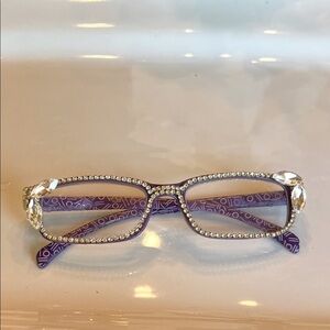 Purple Crystal Rhinestone Embellished Reader glasses +1.25